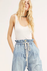 FREE PEOPLE Drawstring MARGATE Pleated PaperBag Trouser