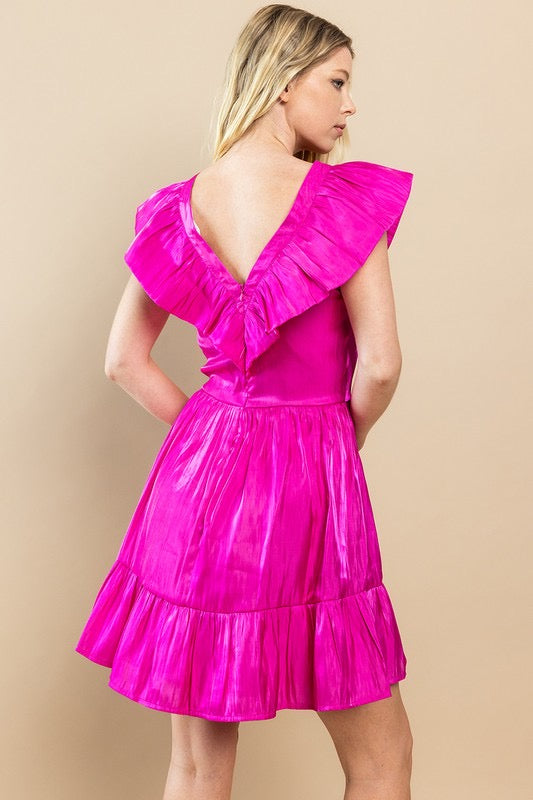 ACCESS Ruffle V-Neck TierHem Dress