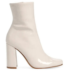 STEVE MADDEN PatentLeather  LYNDEN SquareToe  Booties