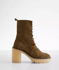 FREE PEOPLE Lace Up DYLAN Chunky Heel Boot