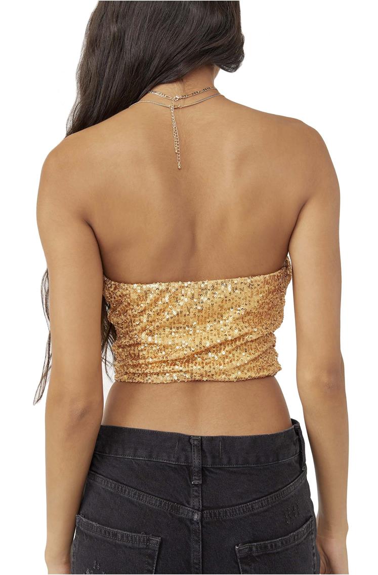 FREE PEOPLE Sequin TA DA Convertible/Strapless Top