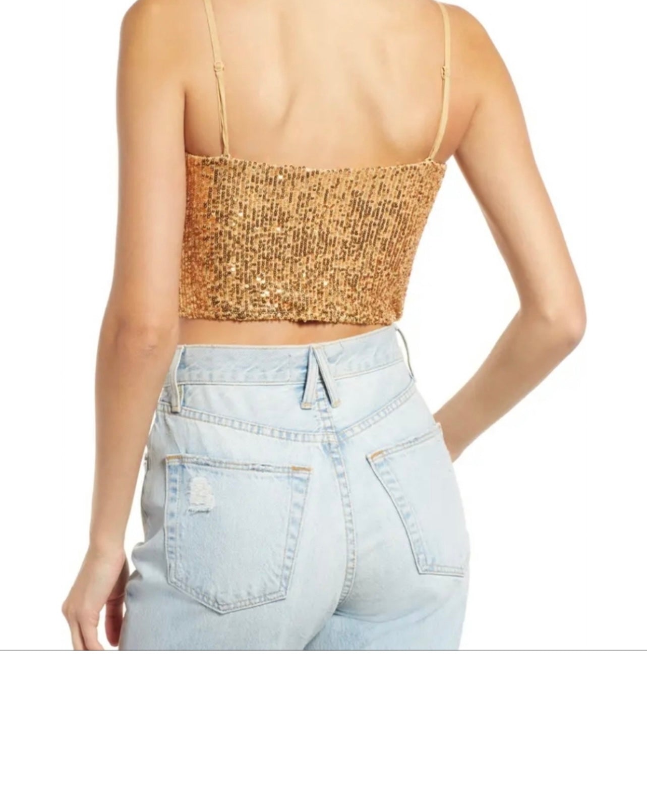 FREE PEOPLE Sequin TA DA Convertible/Strapless Top