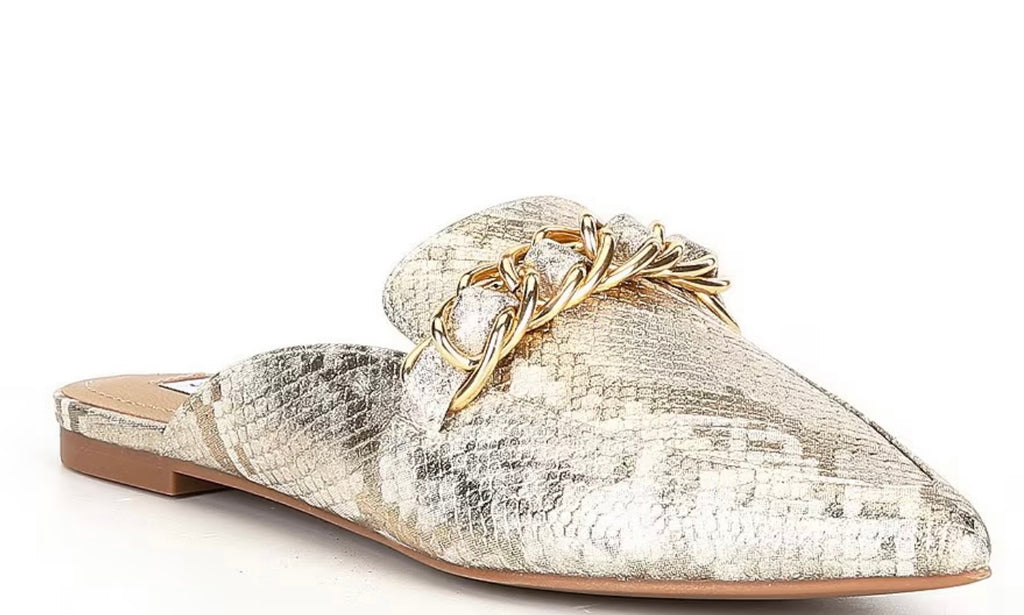 STEVE MADDEN Python Embossed FAINE Mules Shoe
