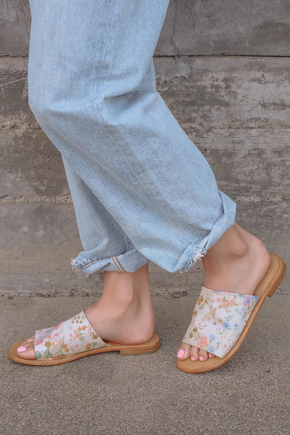 FREE PEOPLE Floral Print  VINCENTE Slide Sandal