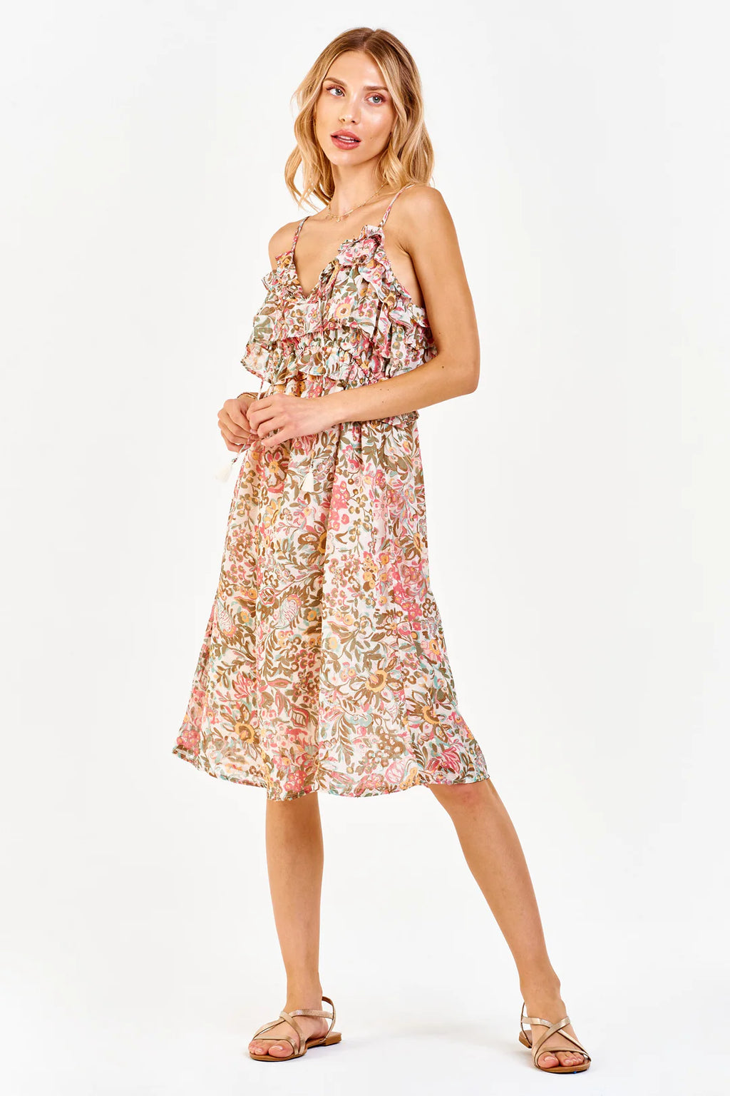 *DEAR JOHN Ruffle Bust VALENTINA Floral Dress