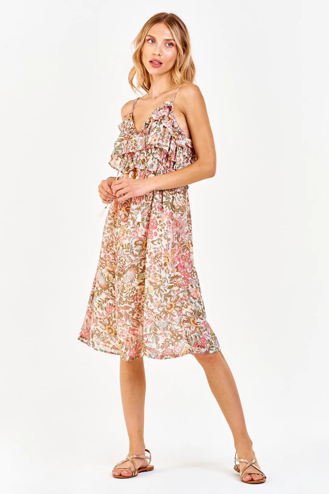 *DEAR JOHN Ruffle Bust VALENTINA Floral Dress