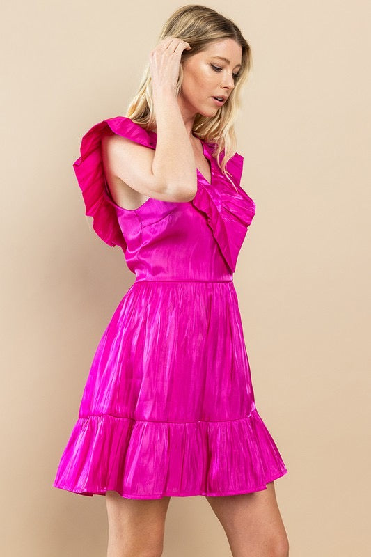 ACCESS Ruffle V-Neck TierHem Dress