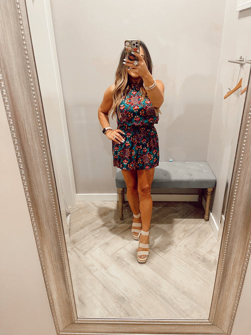 *FREE PEOPLE Floral CORAL TIDES Romper