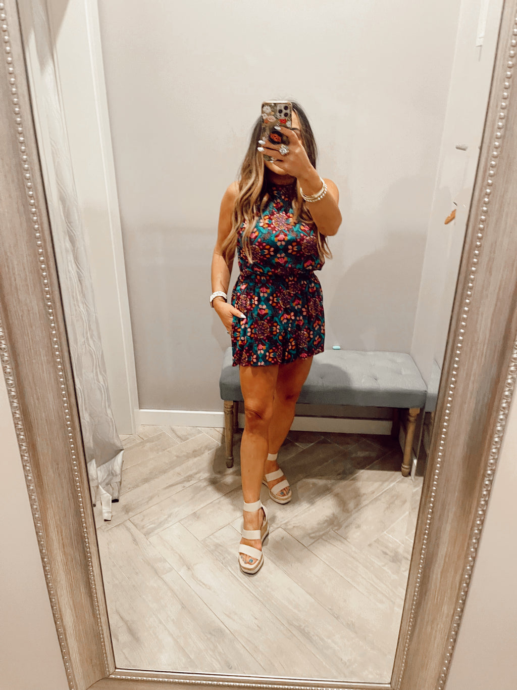 *FREE PEOPLE Floral CORAL TIDES Romper