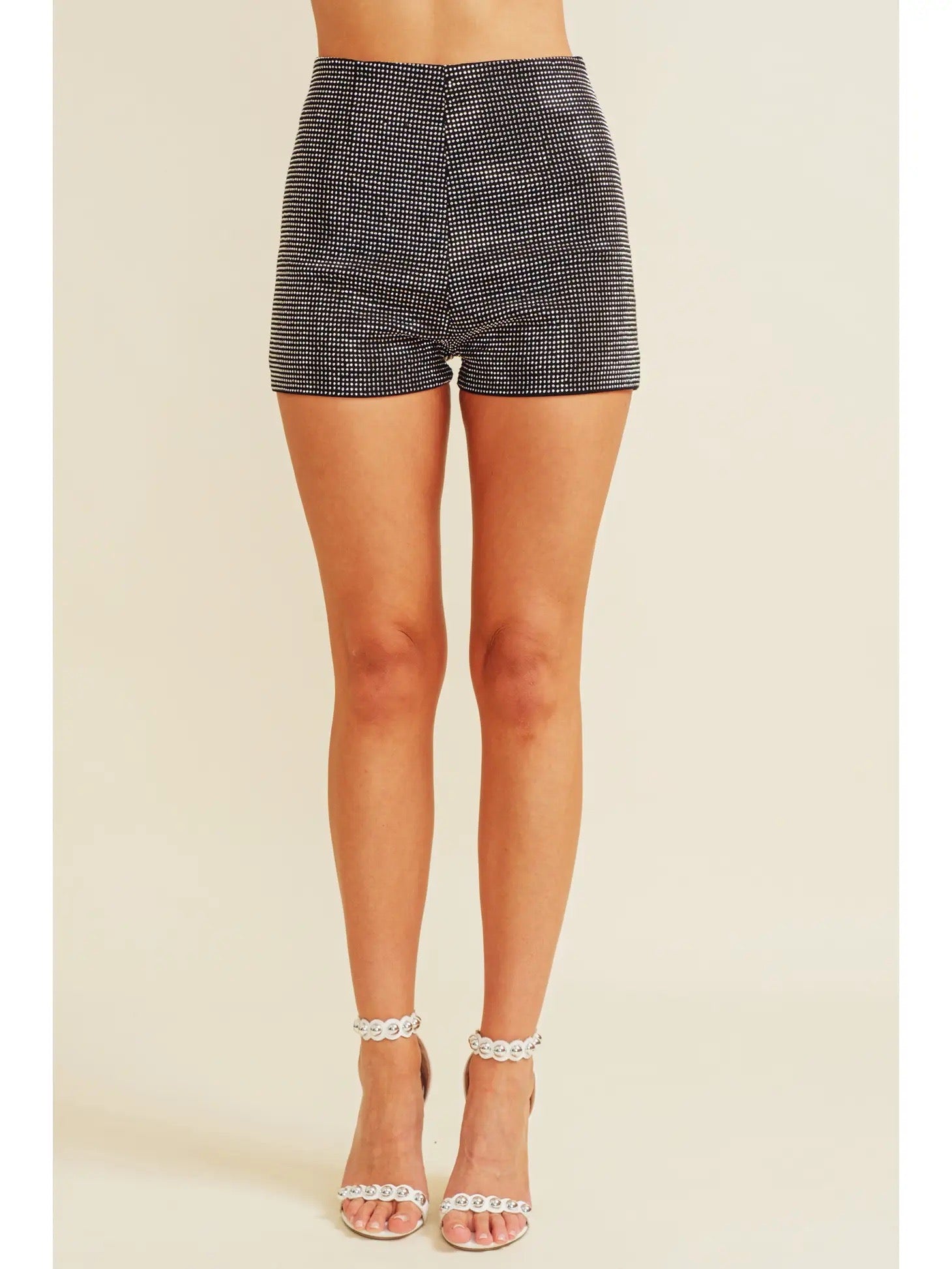 SITE Rhinestone Zip Shorts