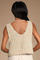 *FREE PEOPLE MultiKnit HOOPLA V-Back Vest