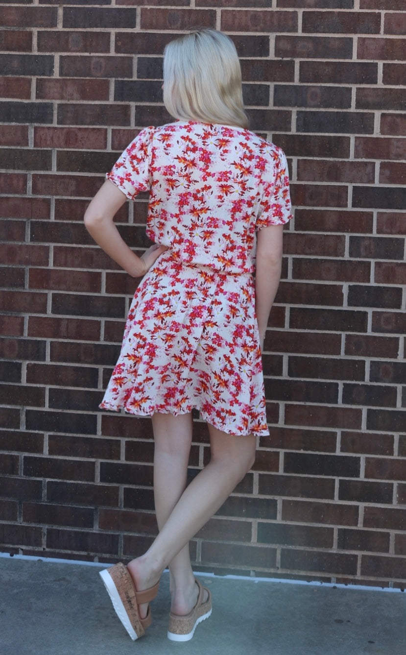 *BOBIBLACK Floral FROLICK Surplice SmockWaist Dress