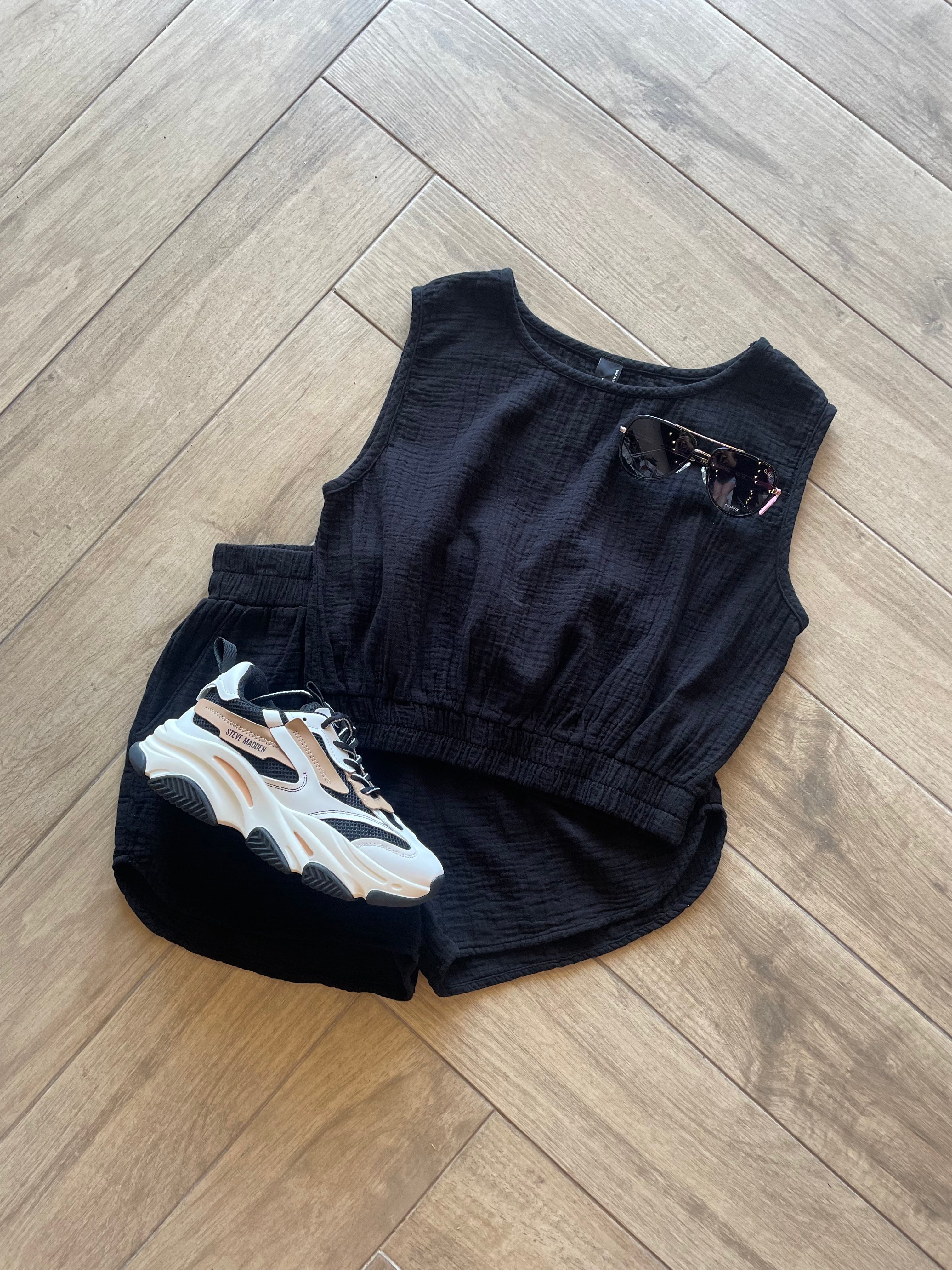 BOBI Gauze DESCENT ElasticHem Shell Top