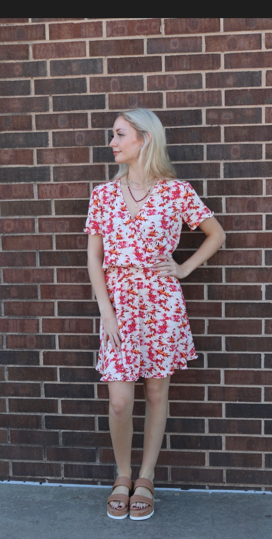 *BOBIBLACK Floral FROLICK Surplice SmockWaist Dress