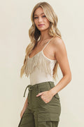 SPENCER Stud Fringe Bodysuit