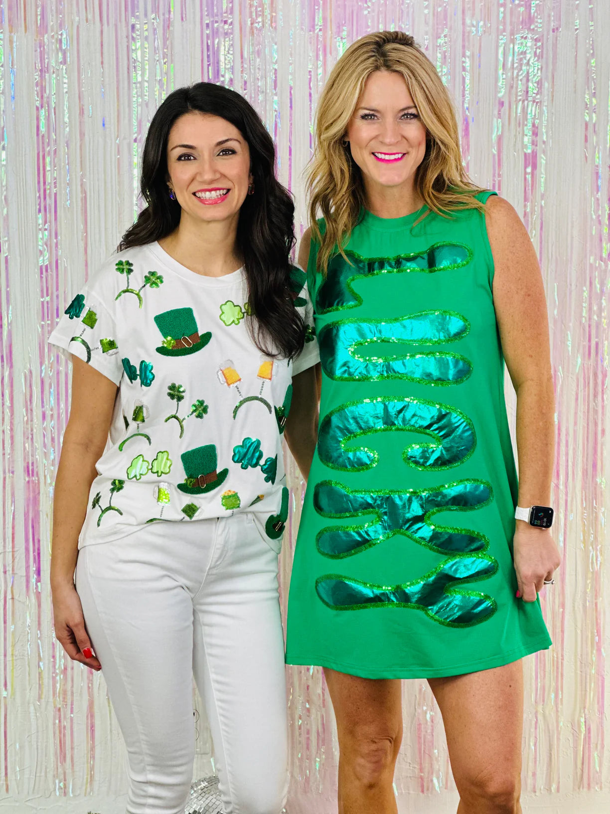 QUEEN OF SPARKLES Metallic LUCKY Tank Dress