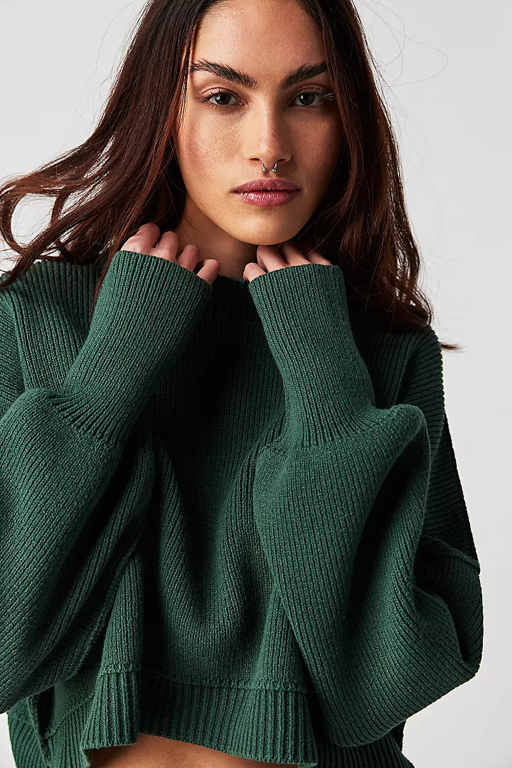 FREE PEOPLE Crop EASY STREET Pullover Sweater Top