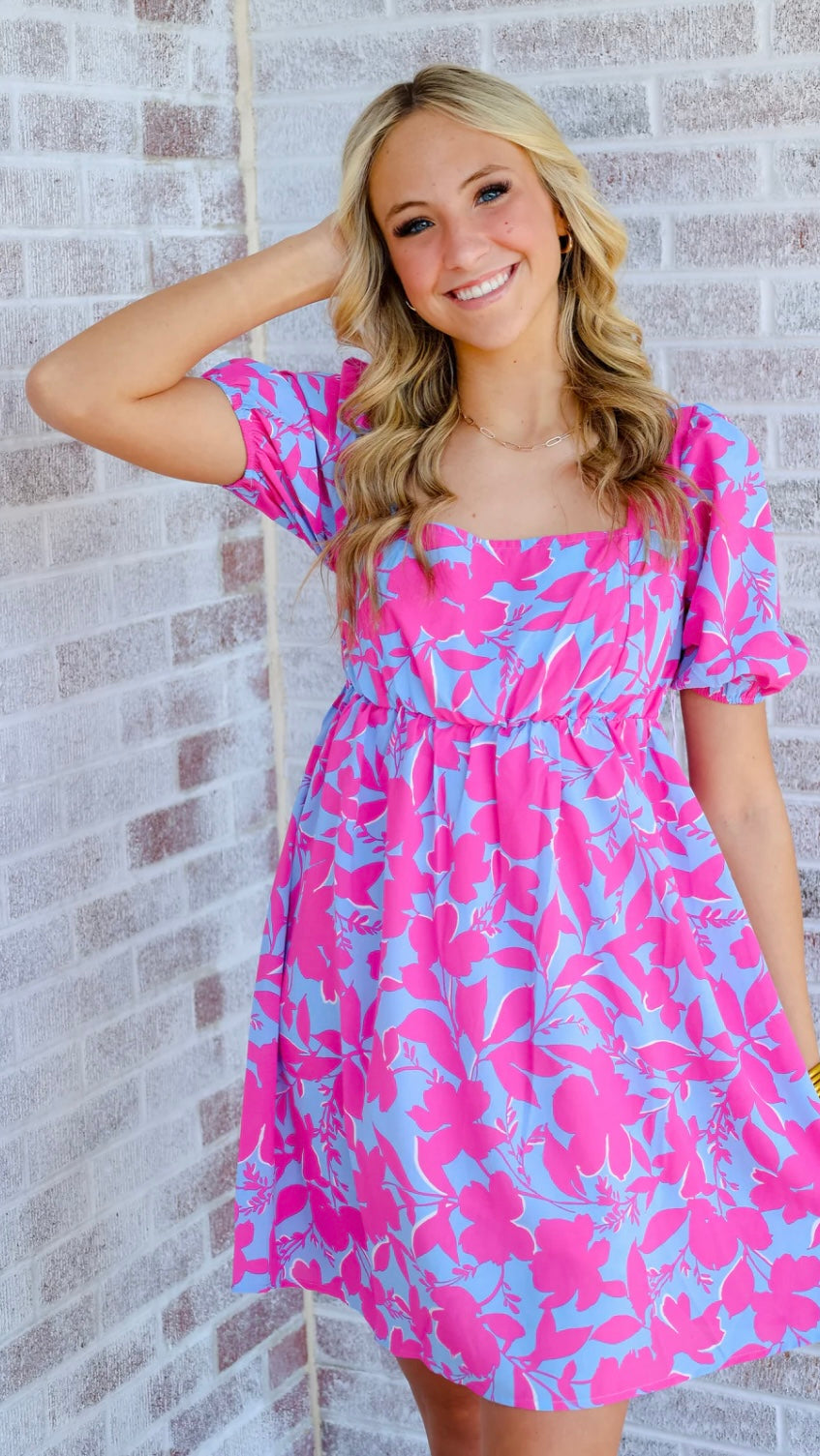 MEET ME IN SANTORINI Floral ARIA Babydoll Dress