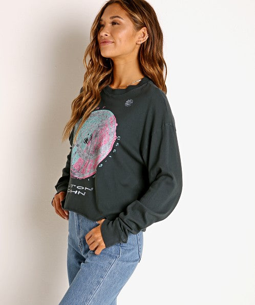 DAYDREAMER World Tour ELTON JOHN Long Sleeve Crop Tee Top