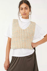 *FREE PEOPLE MultiKnit HOOPLA V-Back Vest