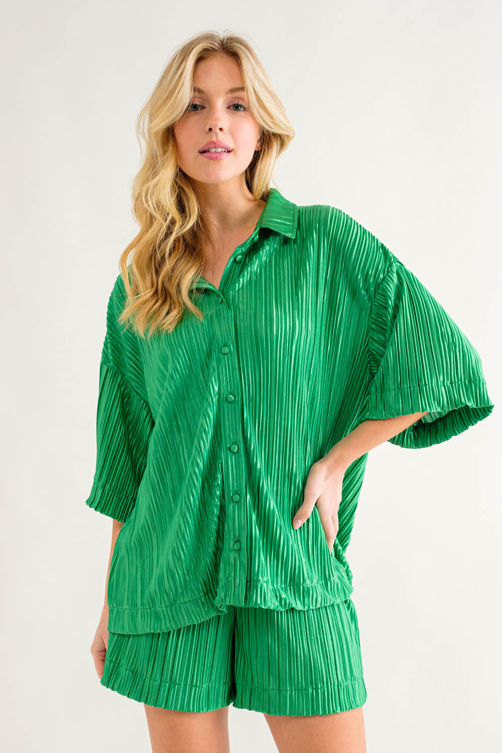 MOD 2pc ButtonDown Collar Top/Short Set