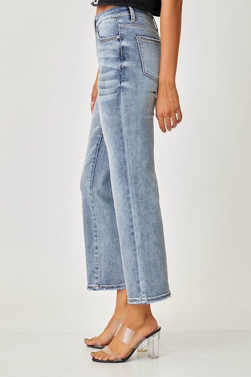 RISEN HighRise ANNA Crossover Straight-leg Jeans