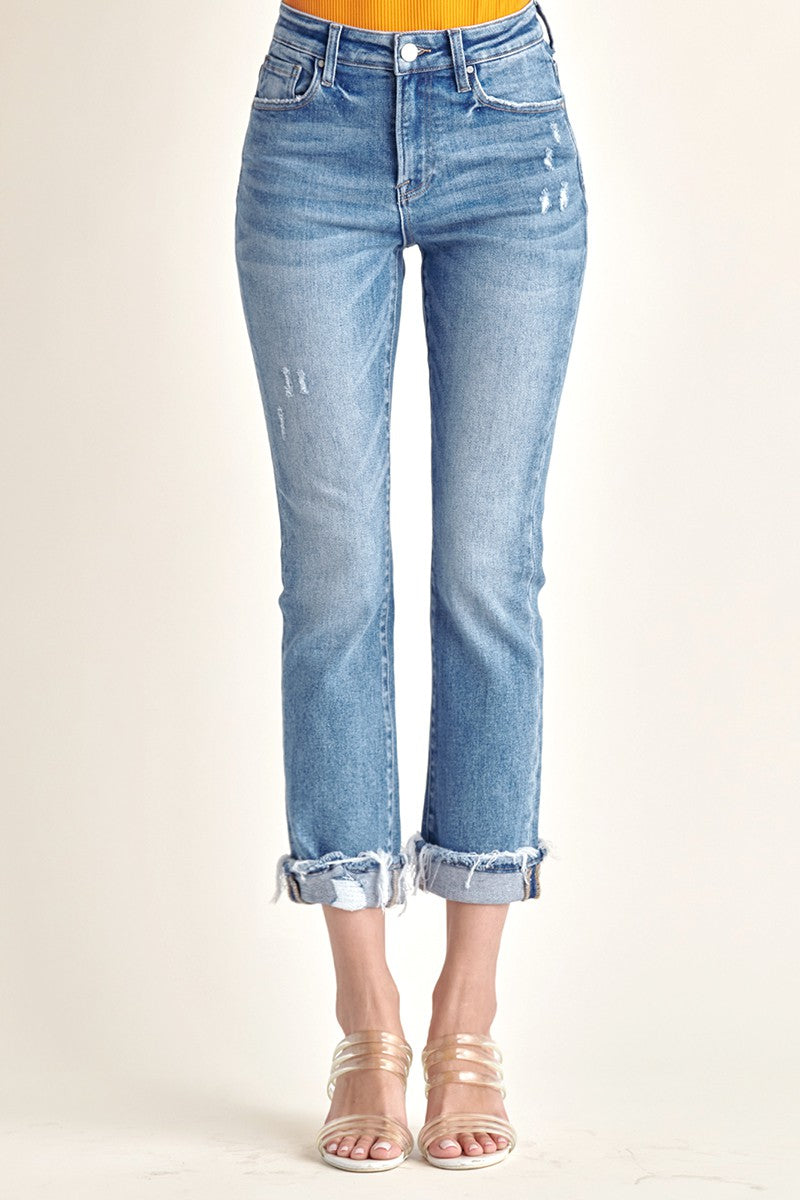 RISEN MidRise BLAKELY Straight Cuff Jeans