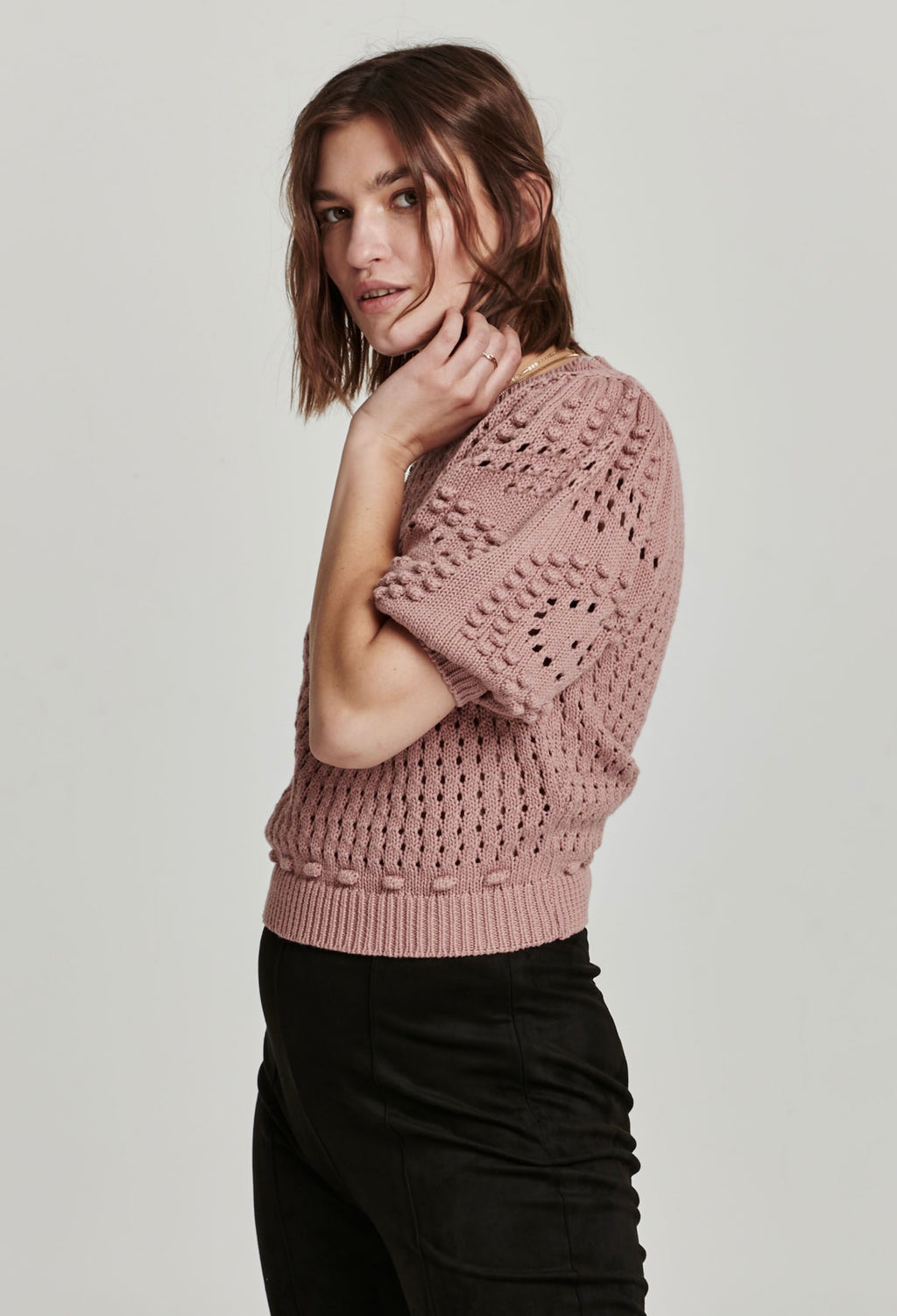 ANOTHER LOVE Puff Elbow Sleeve KIA Pointelle Top