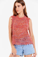 *ANOTHER LOVE Textured TRISHA Crocheted Sweater Tank