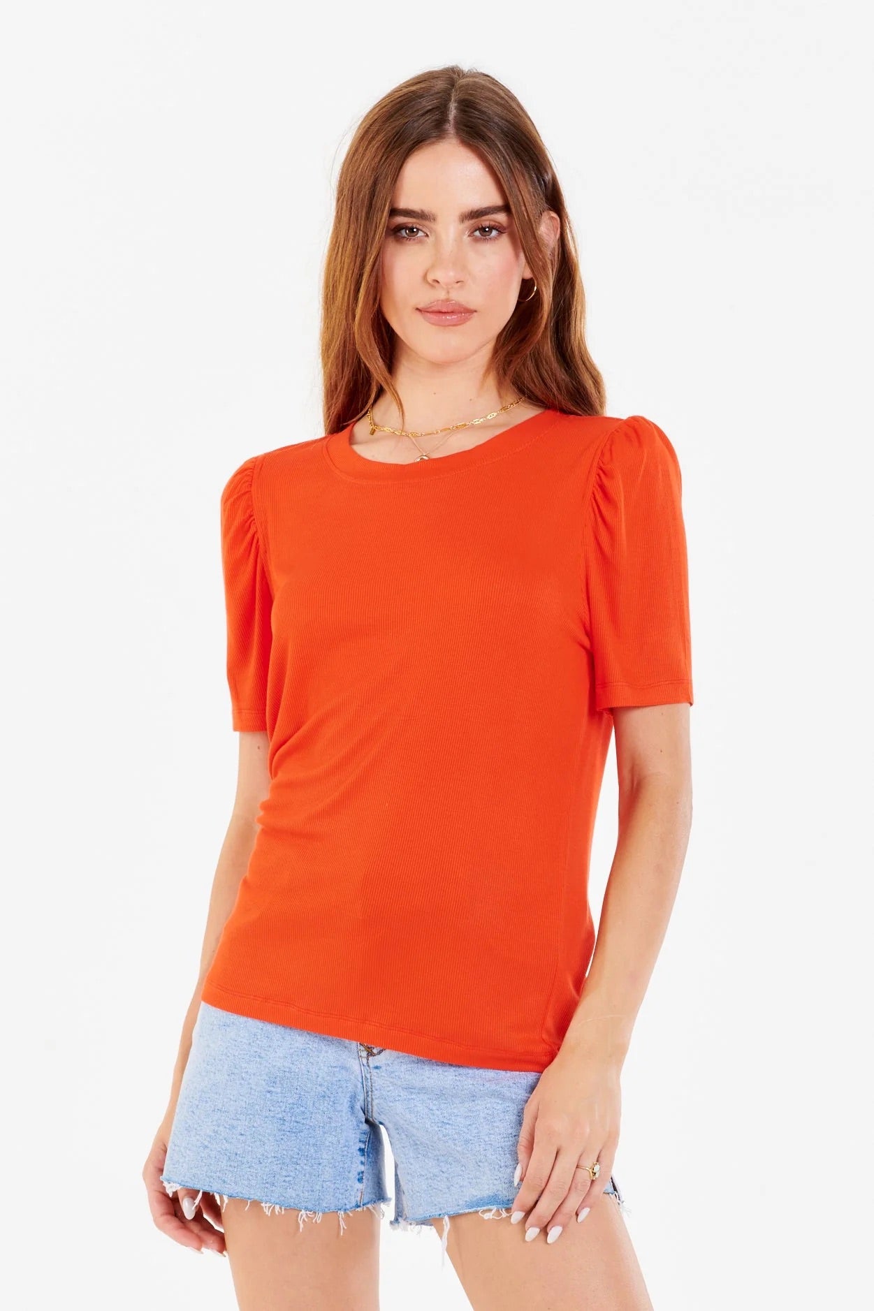 ANOTHER LOVE Shirred SIENA Short~Sleeve Top