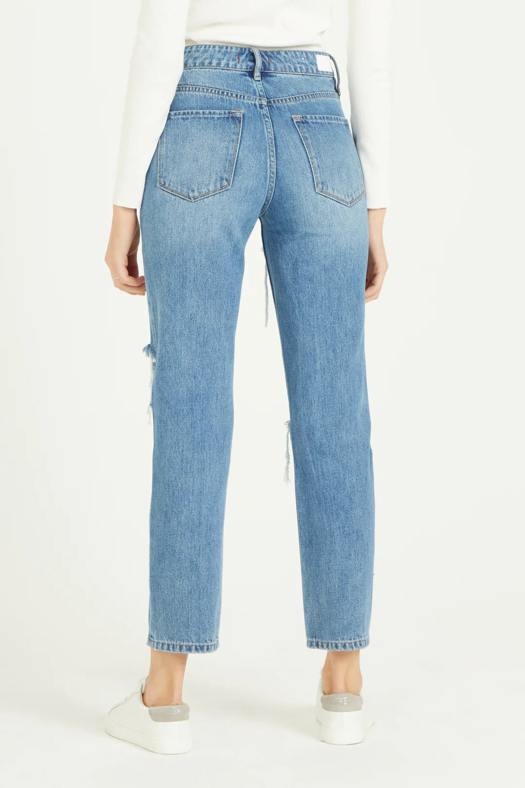 DEAR JOHN SuperHiRise JODI Distressed StraightLeg Jeans