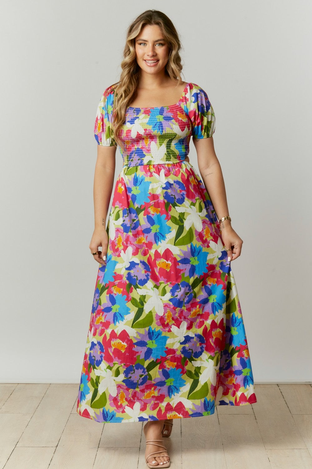 *DEPART Floral CutOut Back Poplin Dress