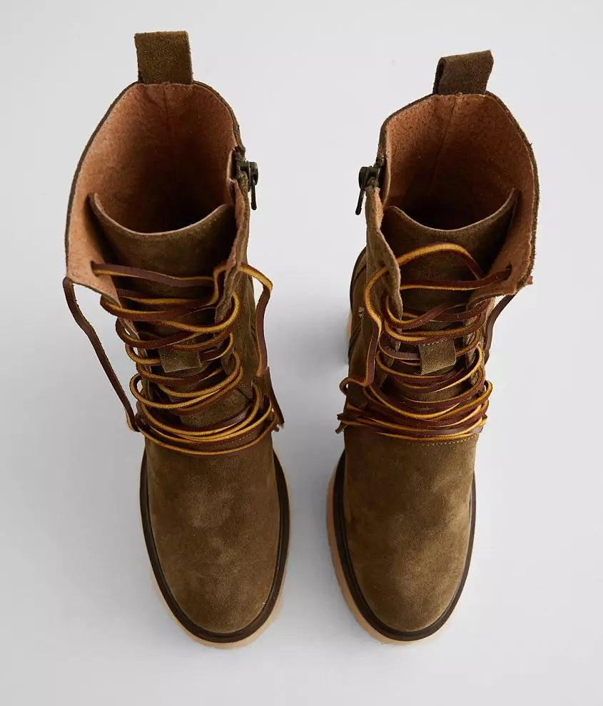 FREE PEOPLE Lace Up DYLAN Chunky Heel Boot