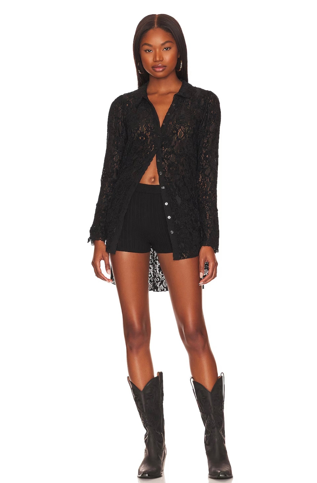 FREE PEOPLE Lace HEATHER SwingHem Tunic