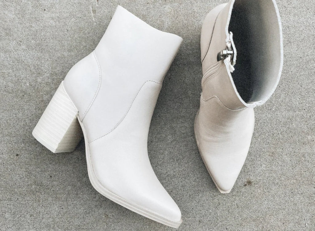 STEVE MADDEN Leather CALABRIA Stacked Heel Bootie