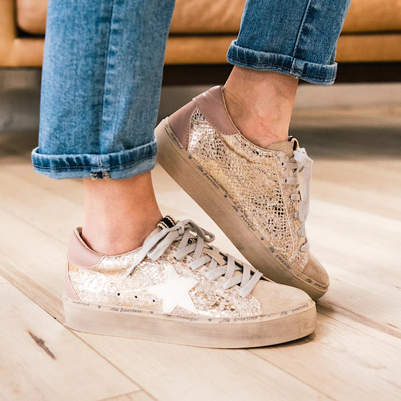 SHUSHOP Gold Snake REBA Star Sneaker