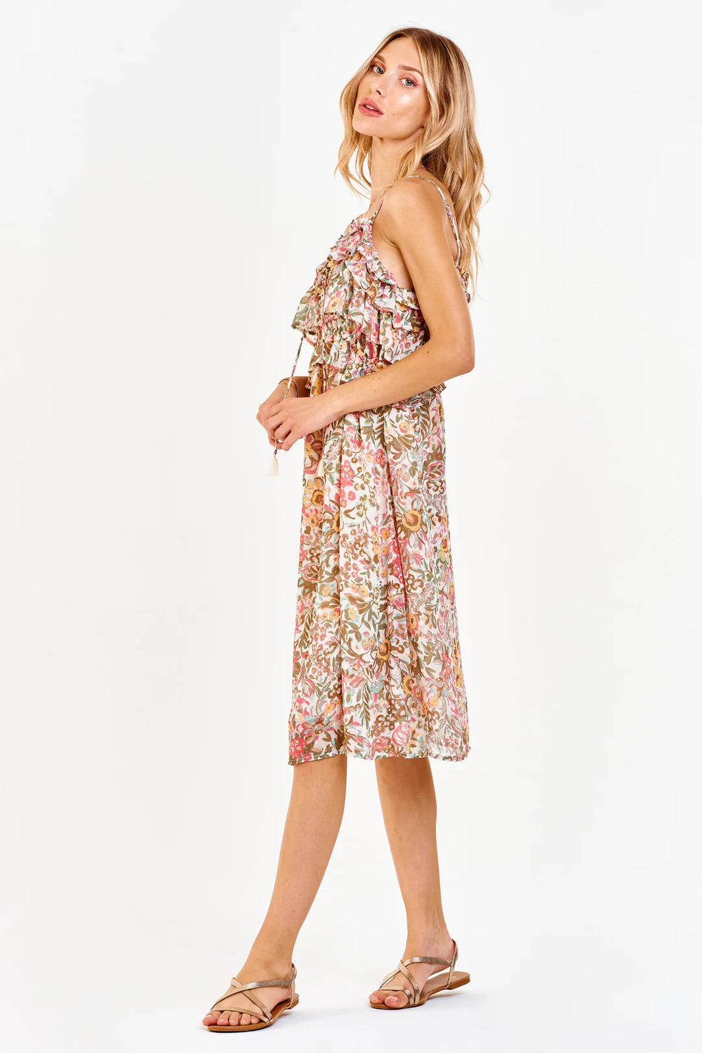 *DEAR JOHN Ruffle Bust VALENTINA Floral Dress