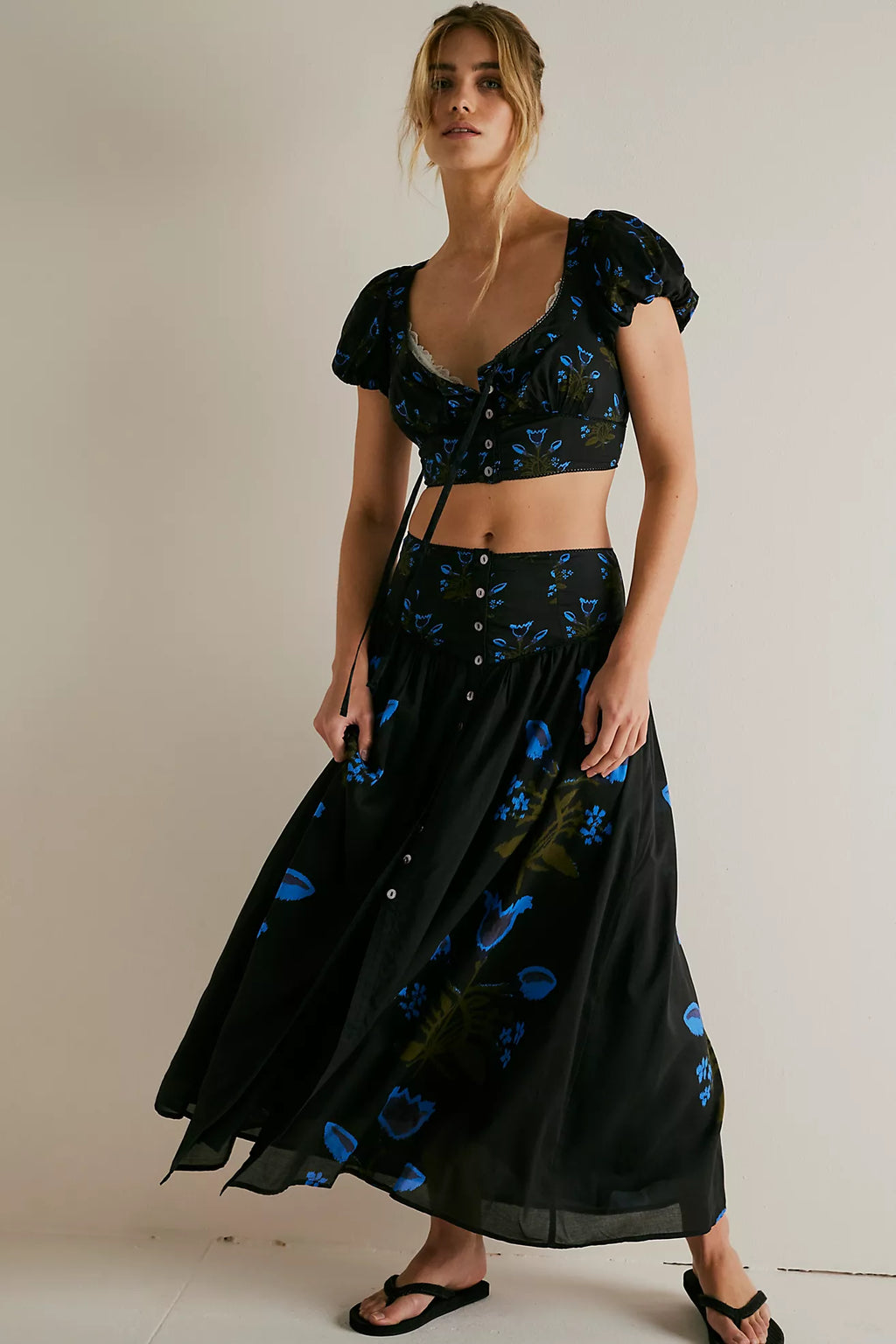 FREE PEOPLE Two-Piece EASY TO LOVE Floral Skirt Set
