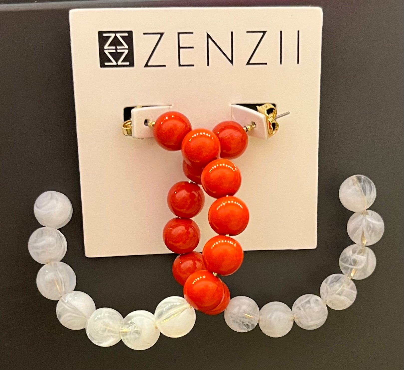 ZENZII Two Tone Beaded Hoop Earring