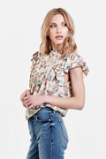 DEAR JOHN Floral ARIEL PleatFront Top