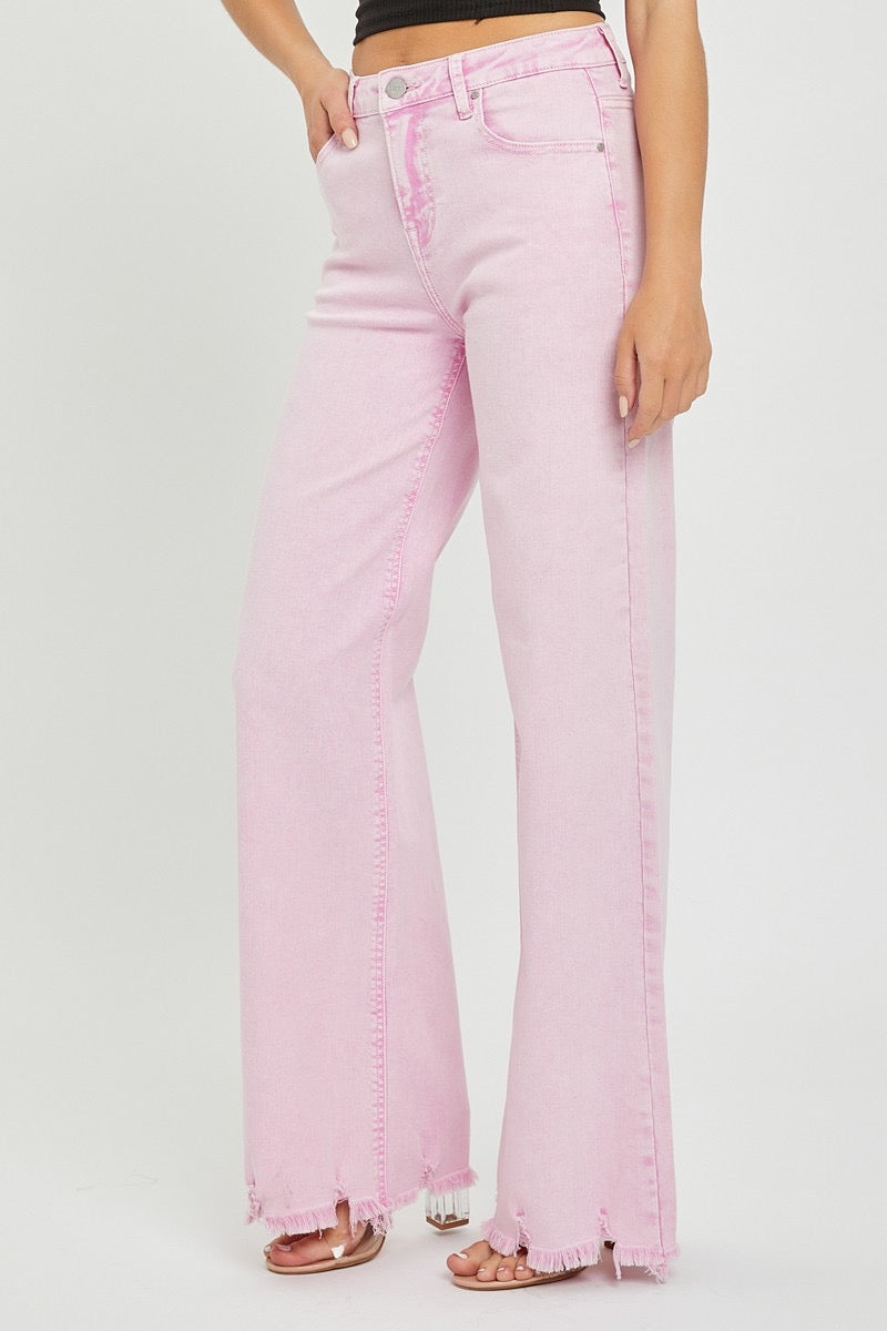 RISEN HiRise ADDIE WideLeg FrayHem Jeans