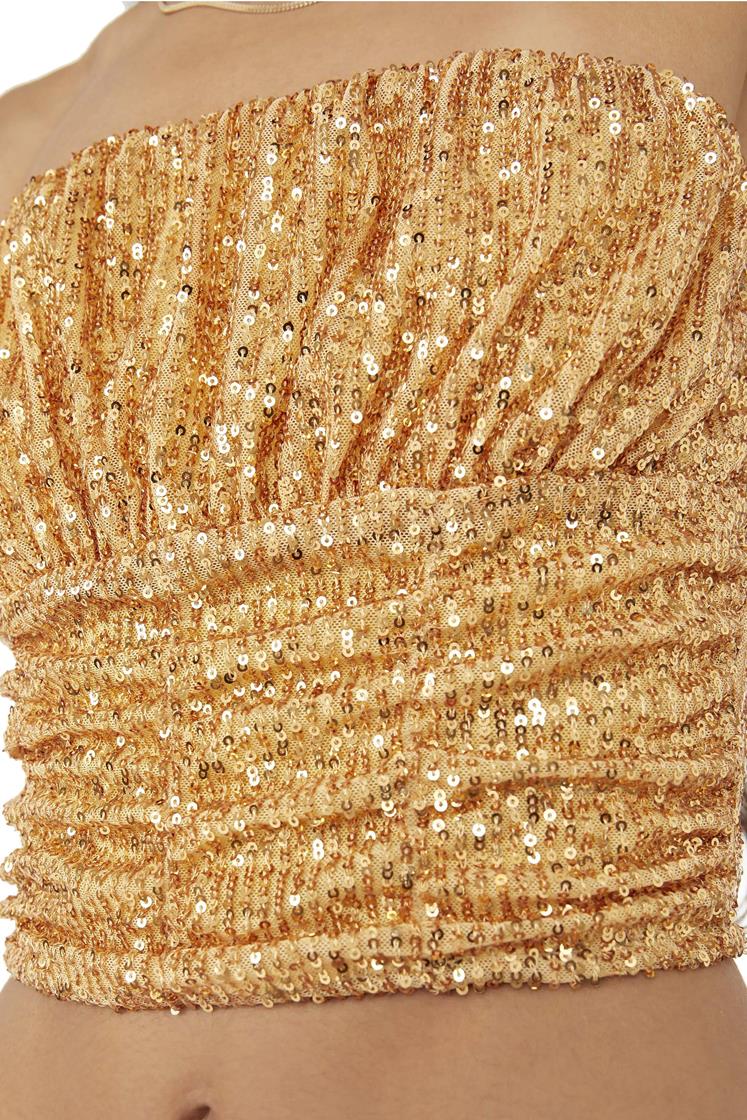 FREE PEOPLE Sequin TA DA Convertible/Strapless Top