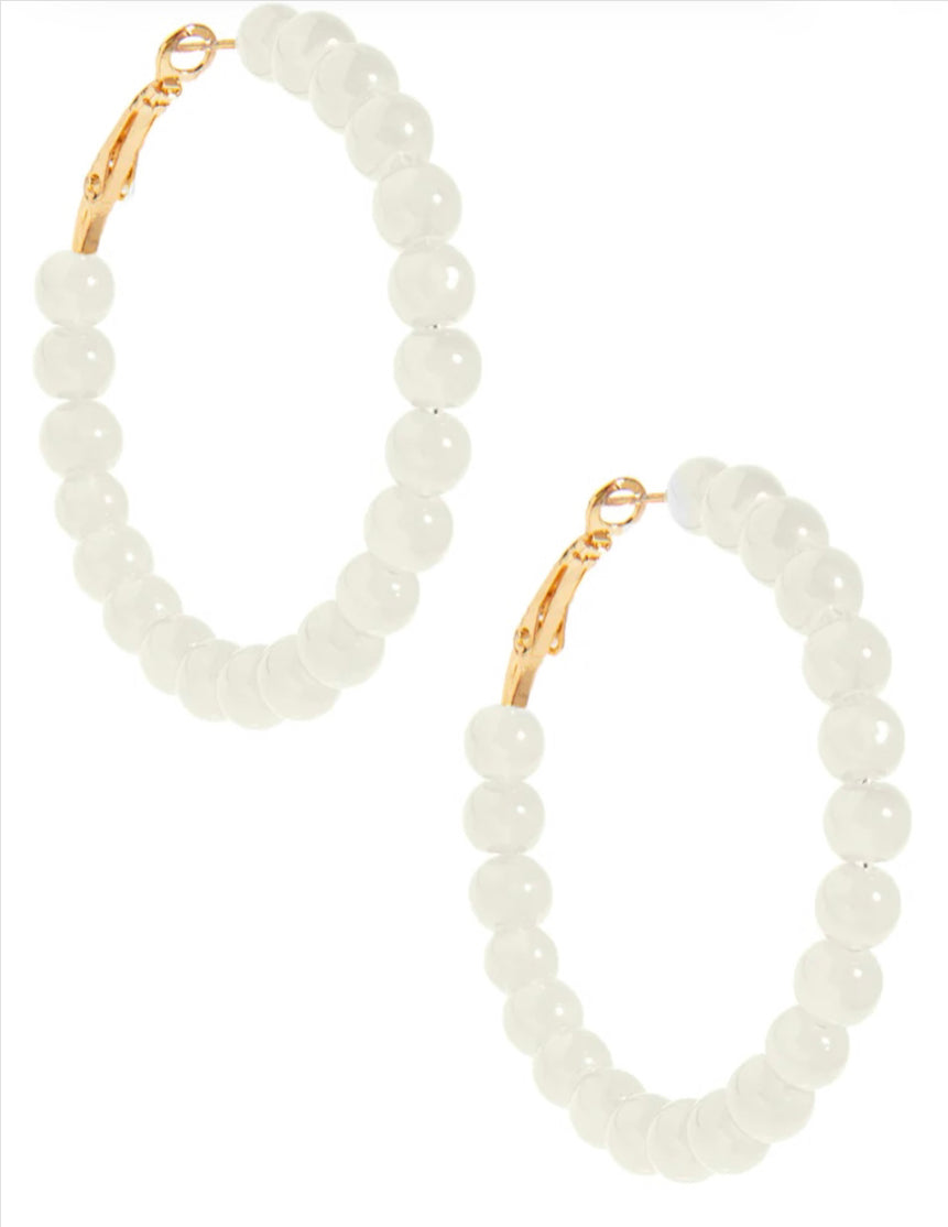 ZENZII Jewelry Glass Bead Hoop Earrings