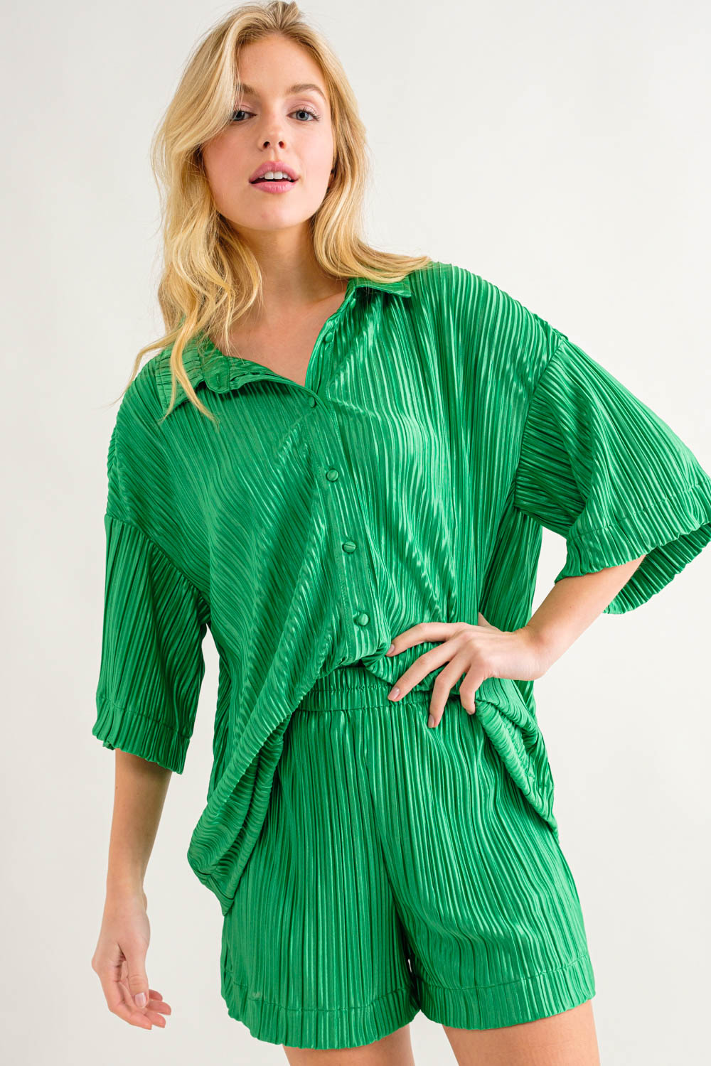 MOD 2pc ButtonDown Collar Top/Short Set