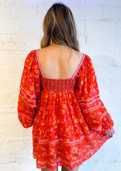FREE PEOPLE Floral ENDLESS AFTERNOON PuffSleeve Babydoll Dress