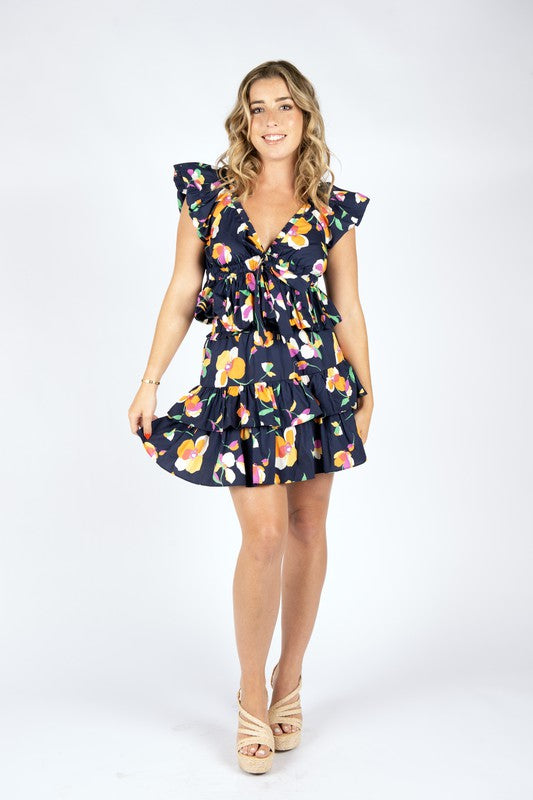 MEET ME IN SANTORINI Floral ADELINA V-Neck Top