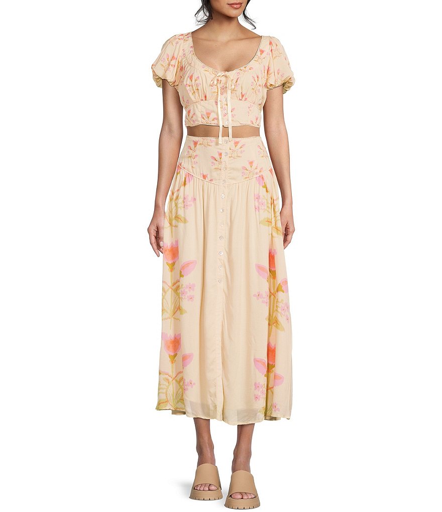 FREE PEOPLE Two-Piece EASY TO LOVE Floral Skirt Set