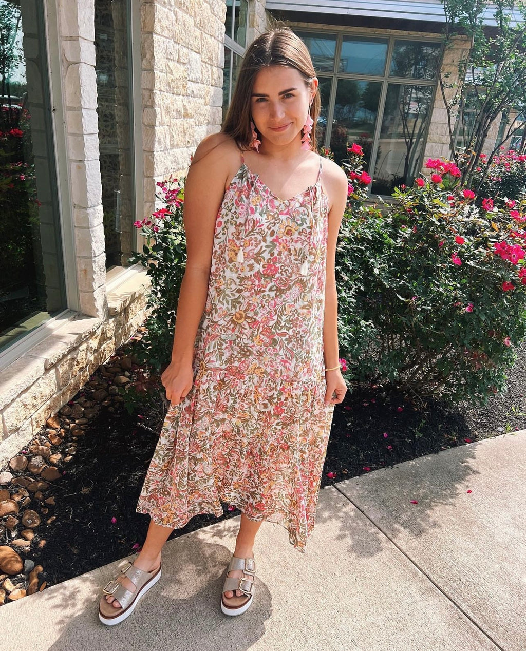 *DEAR JOHN Floral RYO V-Neck Maxi Dress