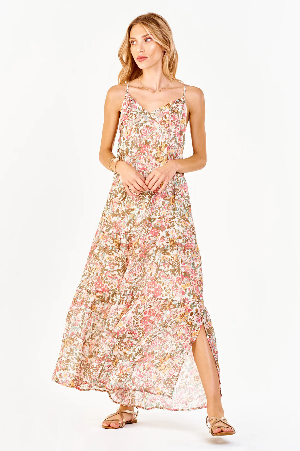 *DEAR JOHN Floral RYO V-Neck Maxi Dress