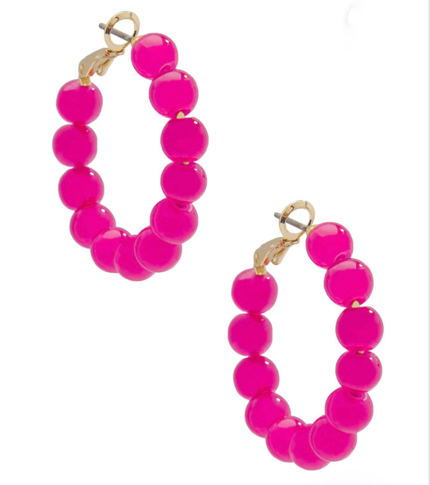 ZENZII Smoked Glass Bead Hoop Earring